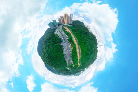 贵州省贵阳市阿哈湖国家湿地公园航拍VR全景图